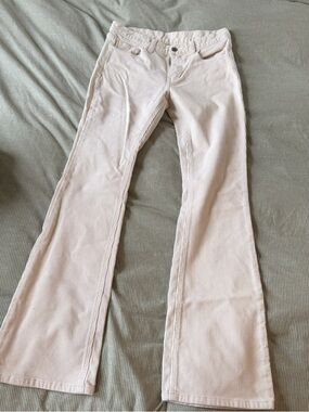 Brandy Melville Light Beige Corduroy Flared Pants
